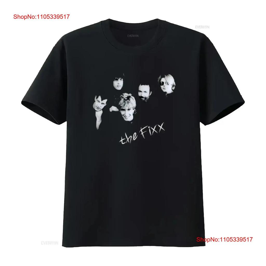 Black Metal 80s Series The Fixx T Shirt Vintage Washed Breathable Graphic Casual Stretched Homme Fashion Versatile Vintage