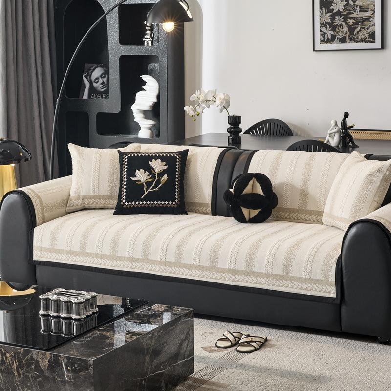 

Light Luxury High-End Leather Sofa Cushion, Universal Chenille Seat Cushion In All Seasons, New Fixed Non-Slip Cover Towel 70*70cm