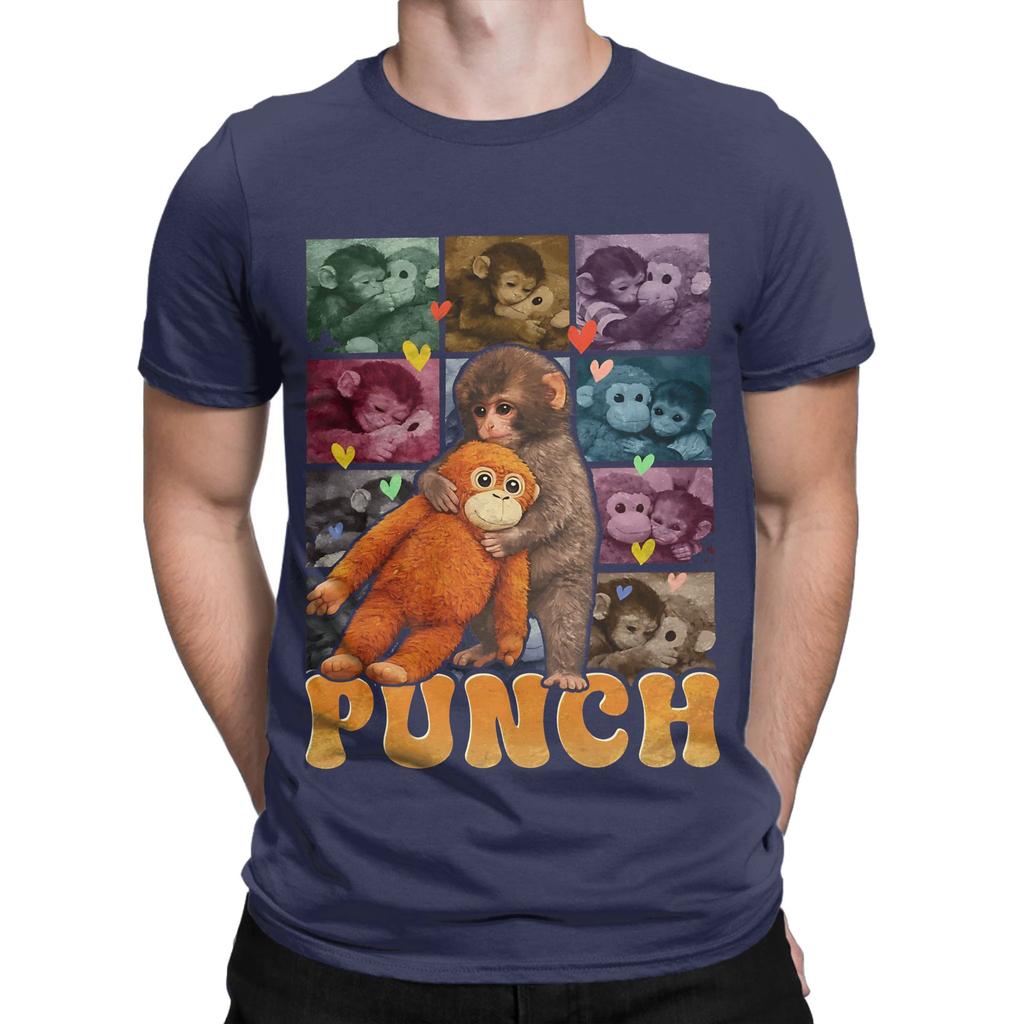 Cute Punch Graphic Funny 100 Cotton TShirt Bib Punch The Monkey Tops Tees For Unisex