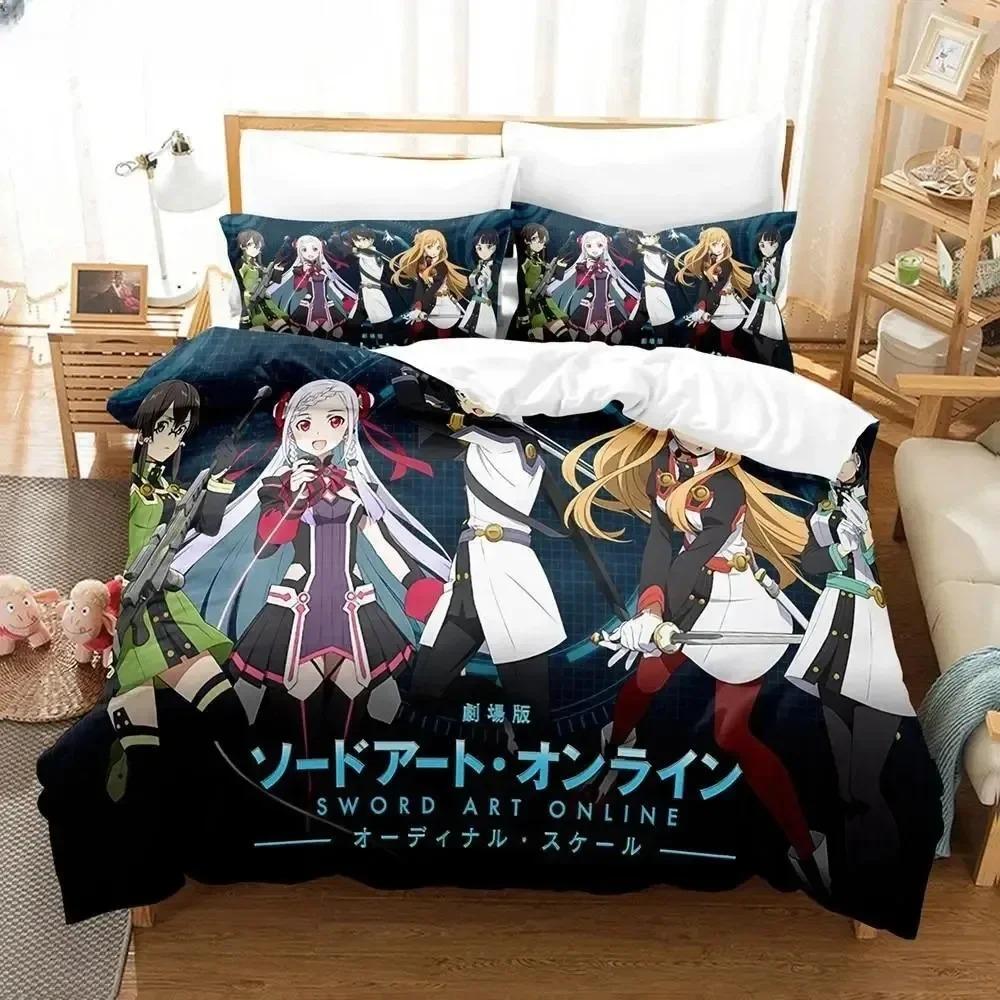 Anime Sword Art Online Beding Sets Home Textile Pilow Case 3D Bed Soft Duvet Covers Children Kids Gift Bed Linen Set Home Textiles Beding