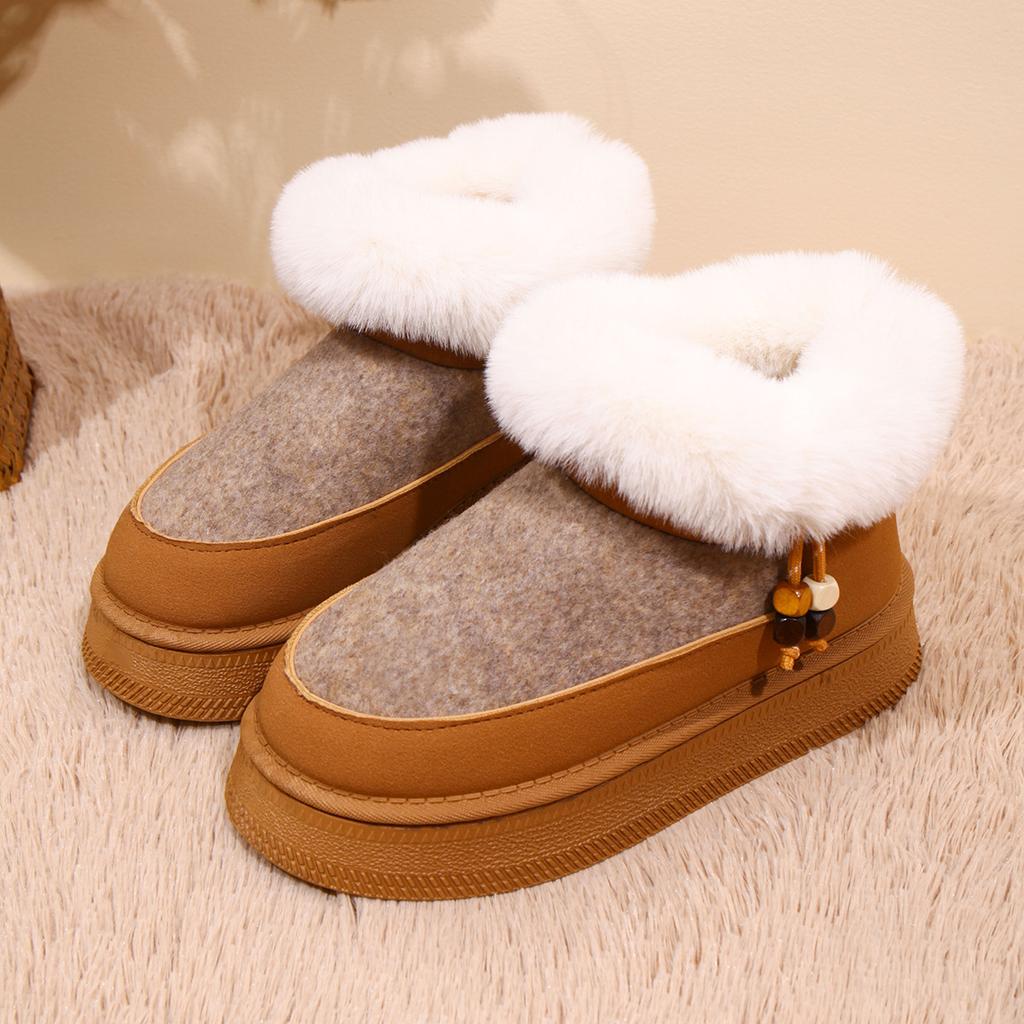 Foreign trade large size women's shoes snow boots women's 2025 autumn and winter new thick-soled warm and velvet large cotton shoes fashion