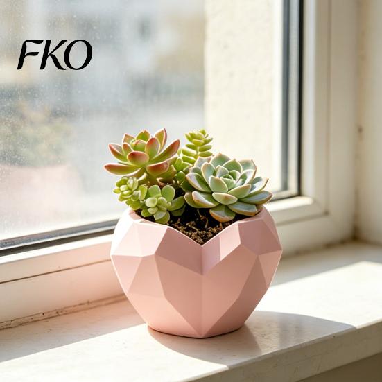Pot de fleurs anti-stress en forme de cœur géométrique, Pot de fleurs décoratif pour intérieur, extérieur, jardin, Balcon créatif Amour Maison