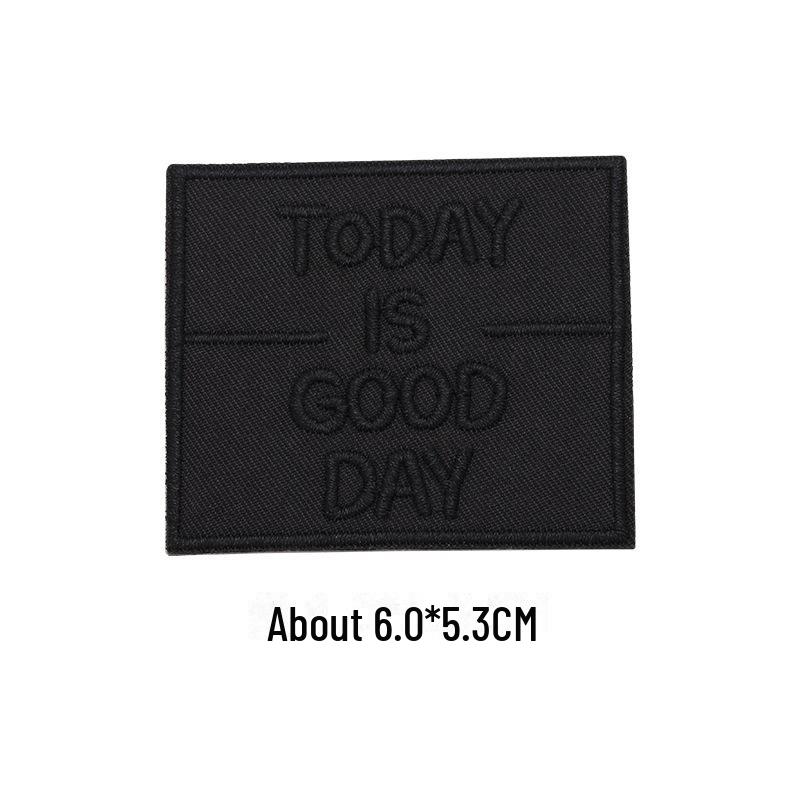 Black Self-Adhesive Embroidery Patch for DIY Clothes Repair and Decoration