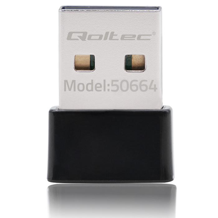 Qoltec Wi-Fi USB Adapter Ultra-fast, Wireless Mini | AC Standard | 650Mbps