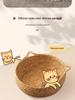 Four Seasons Rattan Cat Nest: Cozy Straw-Weaved Bed for Cats & Small Dogs