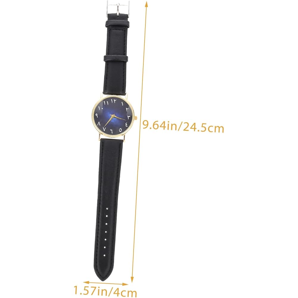 Mikinona Arabic Numeral Watch with Alloy Case and Synthetic Leather Strap, Constellation Design, ...
