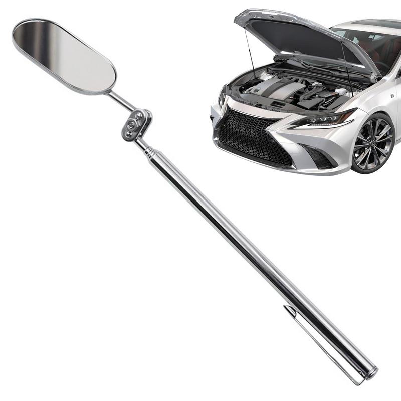 Automobile Repair Inspection Mirror Telescopic Mirror 360-Degree Rotating with LED Light Folding Elliptical Retractable Mirror