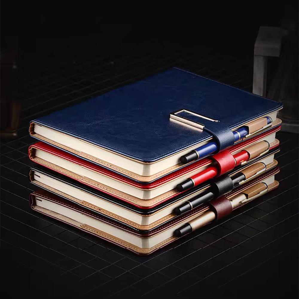Premium A5 Faux Leather Business Notebook with Custom Logo for Office Meetings