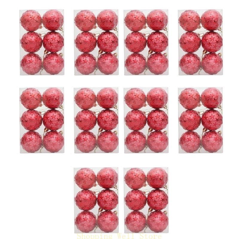 KX4B 10Set Christmas Baubles for Holiday Celebration Stylish Christmas Tree Pendants красный