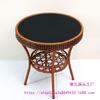 Rattan Woven Tempered Glass Coffee Table for Small Spaces - Handmade, Simple Design for Outdoor Balcony