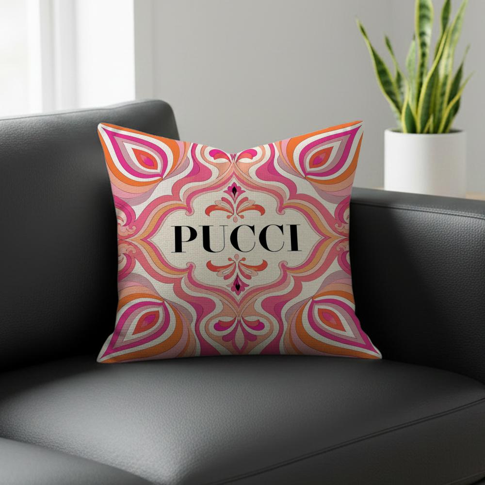 Brand Emilio Pucci Cushion Cover Natural Linen Pillowcase Set AllinOne Decor for Sofa Bedroom Chair