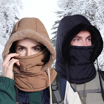 Unisex Plush Balaclava Hat Knitting Breathable Winter Women's Balaclava Hat Warm Neck Scarf With Face Mask For Outdoor Sports