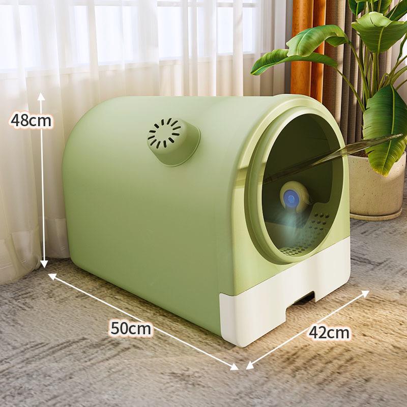 Extra-Large Odor-Proof Enclosed Cat Litter Box with Drawer & Splash Guard