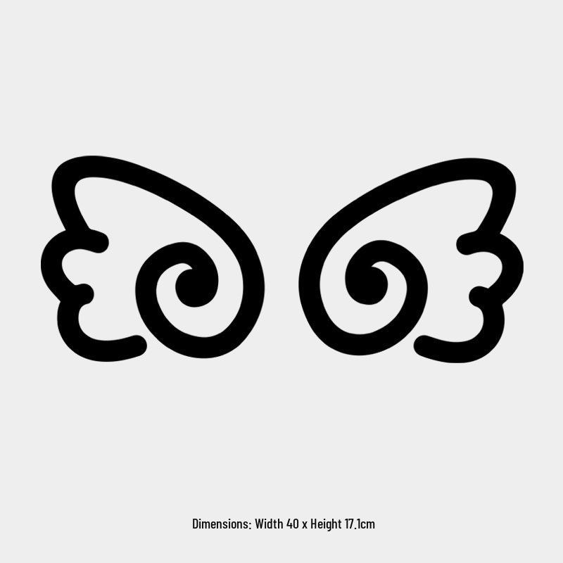 Reflective Cartoon Wing Sticker for Rearview Mirror, Tail, and Windshield