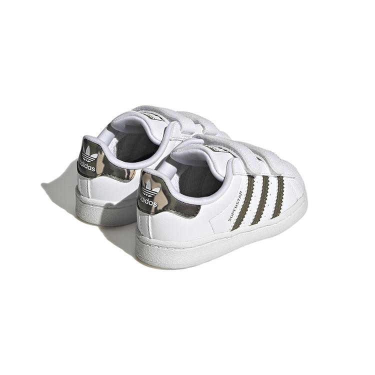 Adidas Originals Superstar Low top Skateboard Shoes White Brown Green Infant And Toddler HQ4286