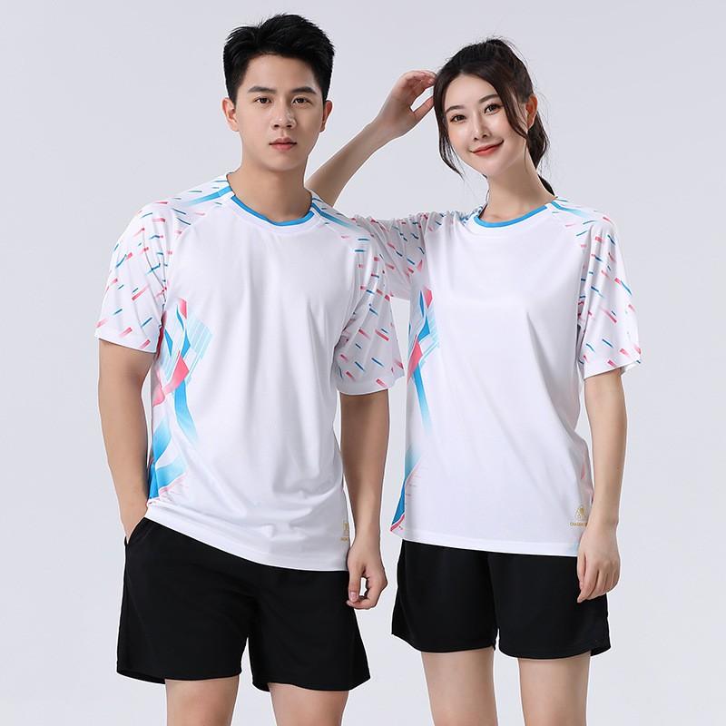 Unisex Quick-Dry Sport Set Running Tennis Volleyball Training Competition Soft Breathable Short Sleeve Athletic Outfit