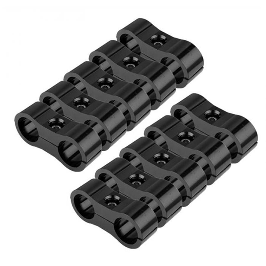12pcs AN -10 AN10 19MM Black Braided Hose Separator Clamp Fitting Adapter Bracket