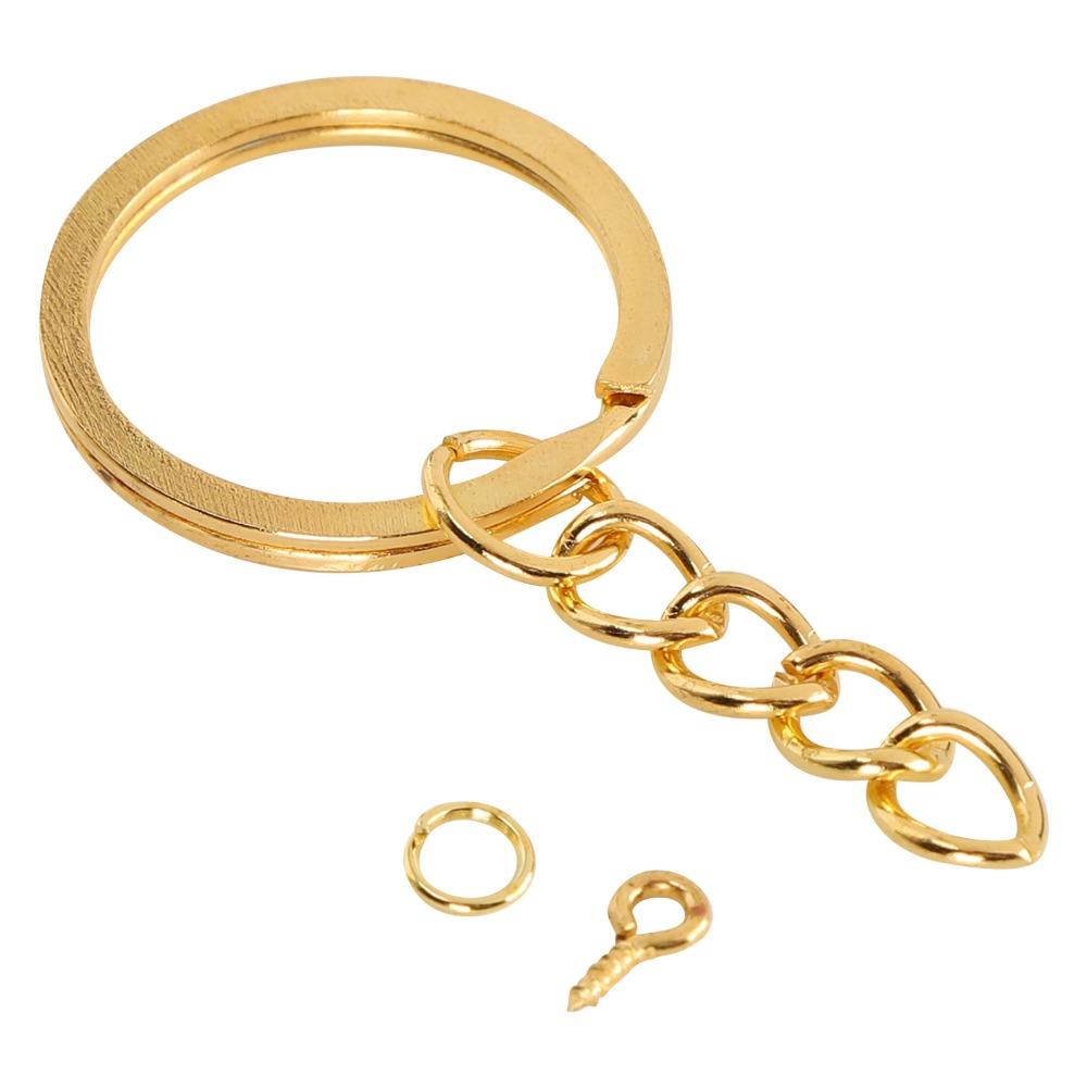220pcs Gold DIY Keychain Rings Silver Keychain Rings Kit Split Keychain Rings  Jewelry Making
