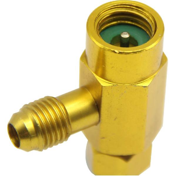 R134A Self-Sealing Can Tap Valve Refrigerant Dispenser Tool Bottle Opener, with 1/2" Female Right Hand Thread, 1/4inch SAE Male, T handle for easy