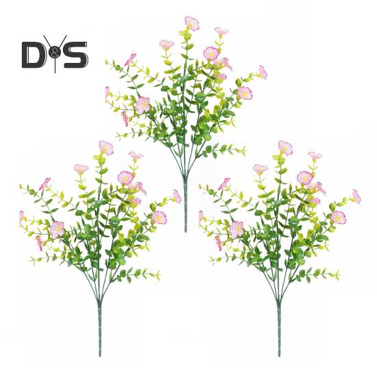 

3 букета искусственных цветов реалистичный внешний вид не требующие особого ухода искусственные стебли эвкалипта декор для дома и улицы розовый