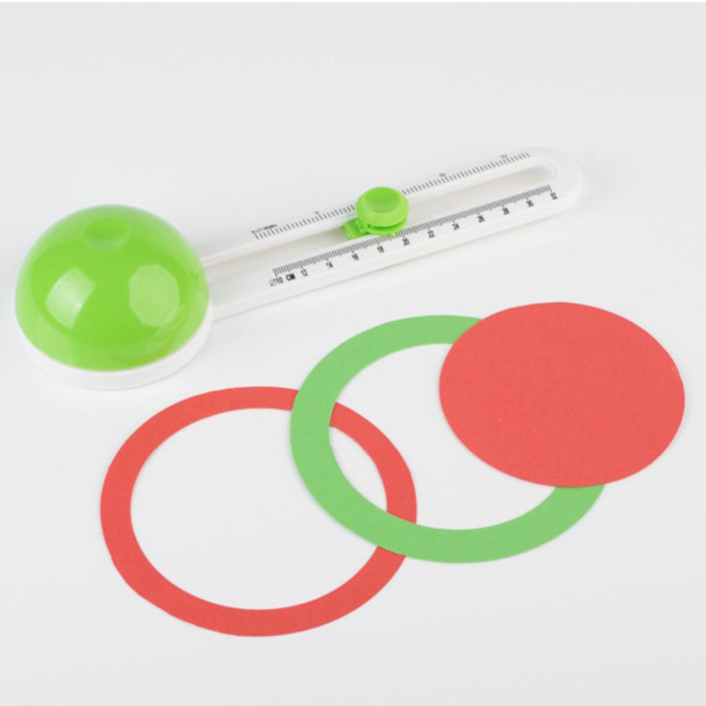 Circle Paper Trimmer with 2 Replacement Cutter Head DIY Adjustable Manual Craft Circle Cutter for