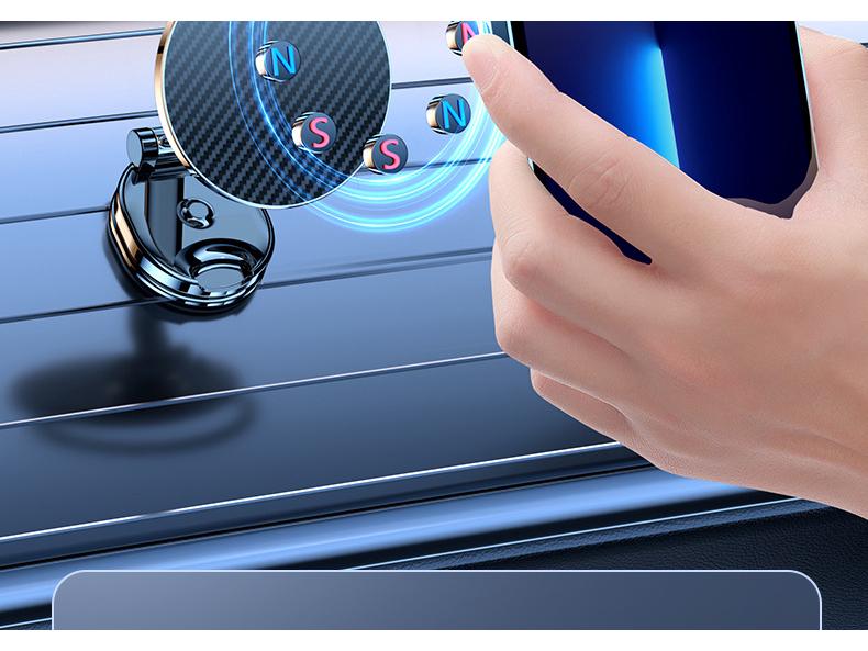 Magnetic Adhesive Car Phone Holder, Rotatable & Foldable, Multifunctional Accessory