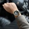 Guess Hodinky Mužské Guess Multifunkčné Quartz Hodinky - Zlatý Nerezový Remienok, Kryštálový Trendy Ciferník, Módne Hodinky pre Mužov