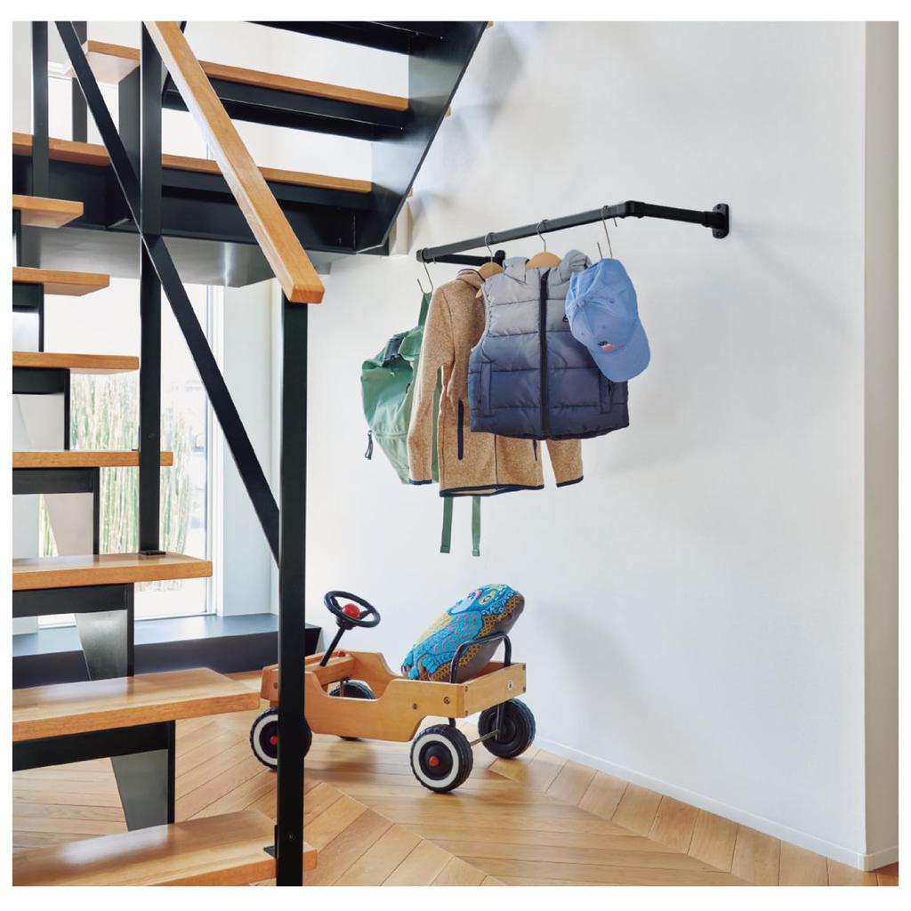 TOSO Hanging Bar, Front-Mounted, C-Type Set, Black, W900mm x D250mm, H-1