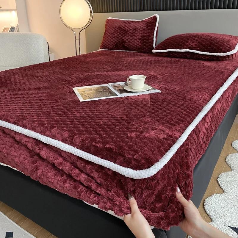 

Bonenjoy плюшевая простыня, теплая простыня с резинкой, бежевый наматрасник, домашние покрывала(Нет наволочки) Queen 150x200cm 1pc