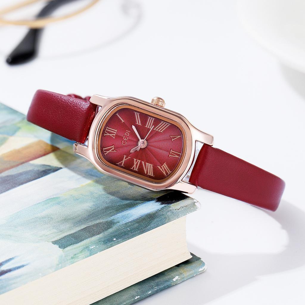 Vintage Niche Premium Sense Oval Belt Student Watch Vintage Simple Women'S Quartz Watch