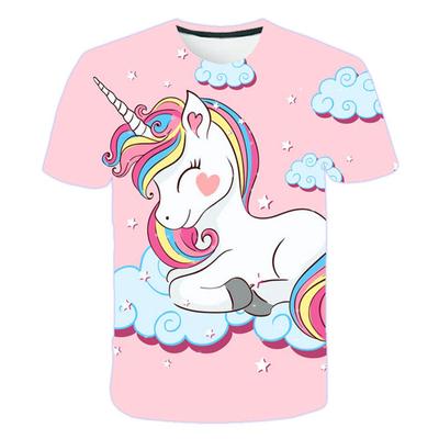 Kids Unicorn T-shirts Baby Short Sleeve Tops T Shirts Children Summer 3D Printing T 4-14 Years Boys Girls America Anime T Shirts