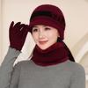 Ladies rabbit fur knitted thermal cap in the elderly grandmother fleece cold wool ear hat fashion mother