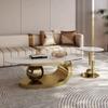 Gold Living Room Coffee Tables Modern Design Decor Oval Coffee Tables Minimalist Mesa De Centro De Sala Furniture Living Room