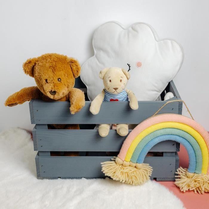 Creative Deco Lot de 3 Caisse en Bois Gris | 40 x 30 x 23 cm | Caisse Rangement Bois | Caisse en Bois Rangement Vintage