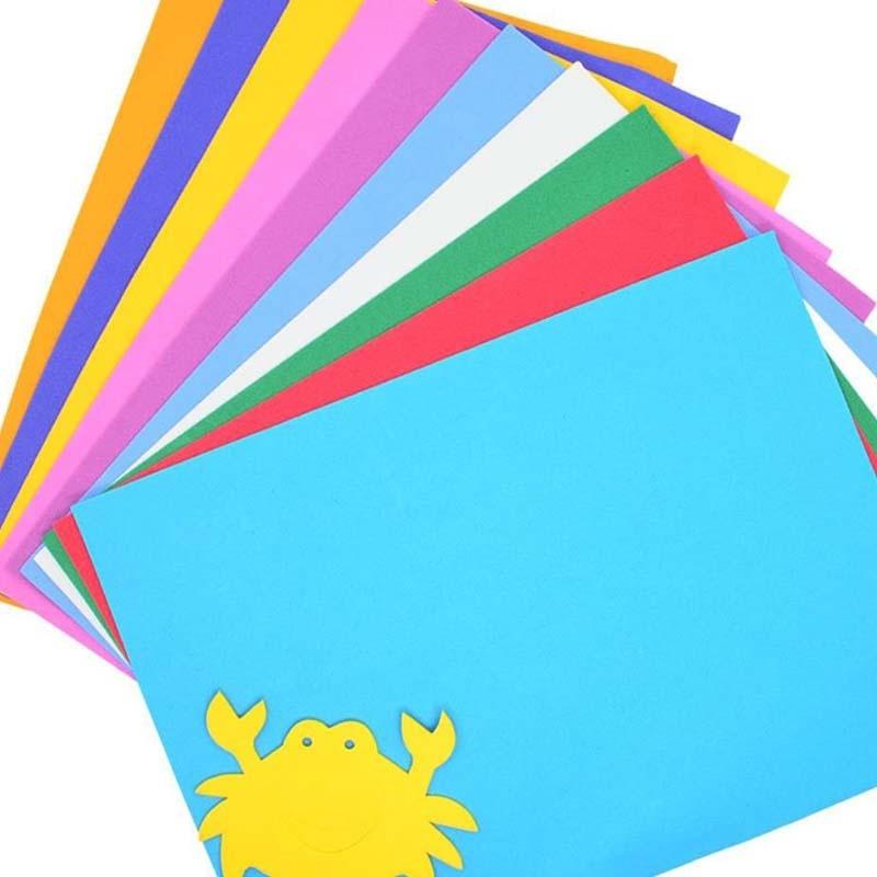 10 Sheets Thick Multicolor A4 Sponge EVA Foam Paper Kids Handmade DIY Hand Craft