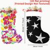 Christmas Decoration Fireplace Hanging Stocking Seamless (9) 2D Flat Black And White Stars Christmas Gift Socks, Christm