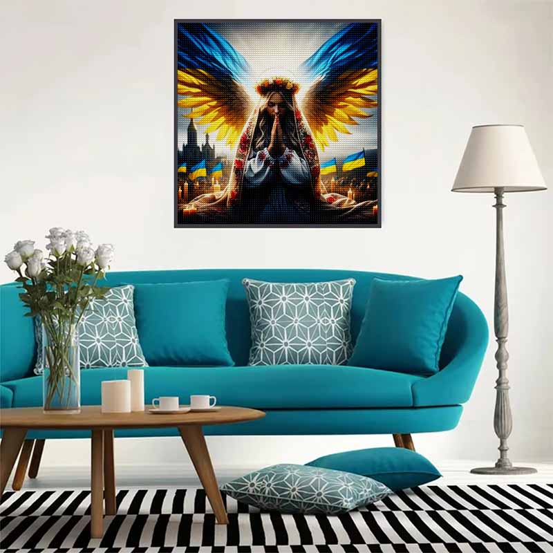 New Arrival 5D DIY Full Circle Diamond Painting "Girl Praying" Embroidery Cross Stitch Home Decor Gift
