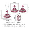 Jewelry Set Earrings Necklace Ring Bohemian Color Red Corundum Ethnic Charm Su Women's