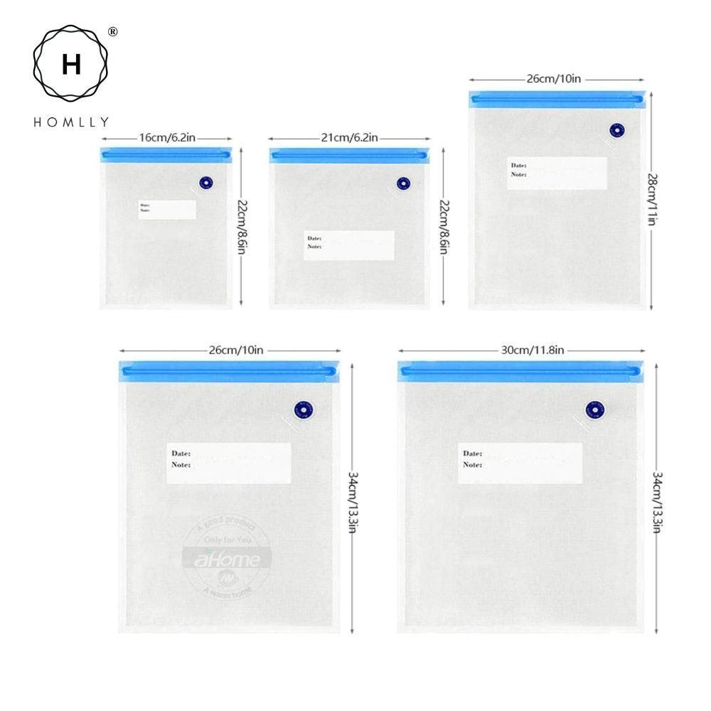 Homlly Reusable Sous Vide Food Vacuum Sealer Ziplock Bags (10 pcs set)