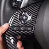 For Mitsubishi Outlander 2017 2018    ABS Carbon Fiber Styling Car Inner Steering Wheel Trim Cover Button Sticker