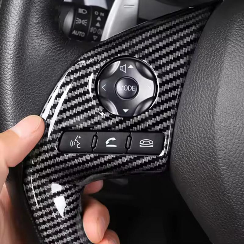 For Mitsubishi Outlander 2017 2018    ABS Carbon Fiber Styling Car Inner Steering Wheel Trim Cover Button Sticker