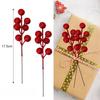 30/2PCS 17.5cm Christmas Tree Berry Decoration Simulation Glitter Gold Silver Red Blue Berry Bouquet DIY Wreath Home Decoration