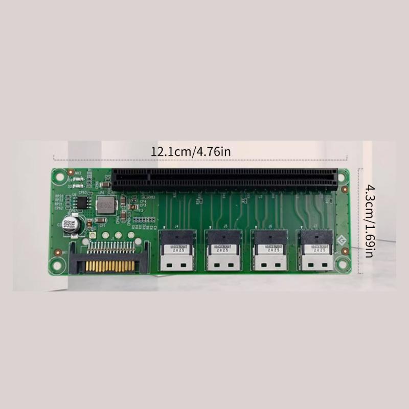 PCIe X16 Slot Adapters Converters Board 4 Port SlimSAS-8654 To PCIe X16 Slot Expansion Card Connectors for Server