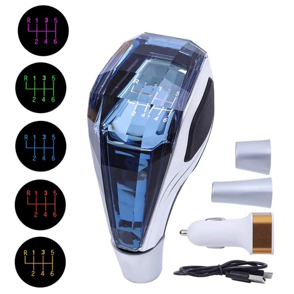 Palanca de Cambios LED para Transmisión Manual, Mango de Hilo LED Multicolor, Palanca de Cambios Automotriz