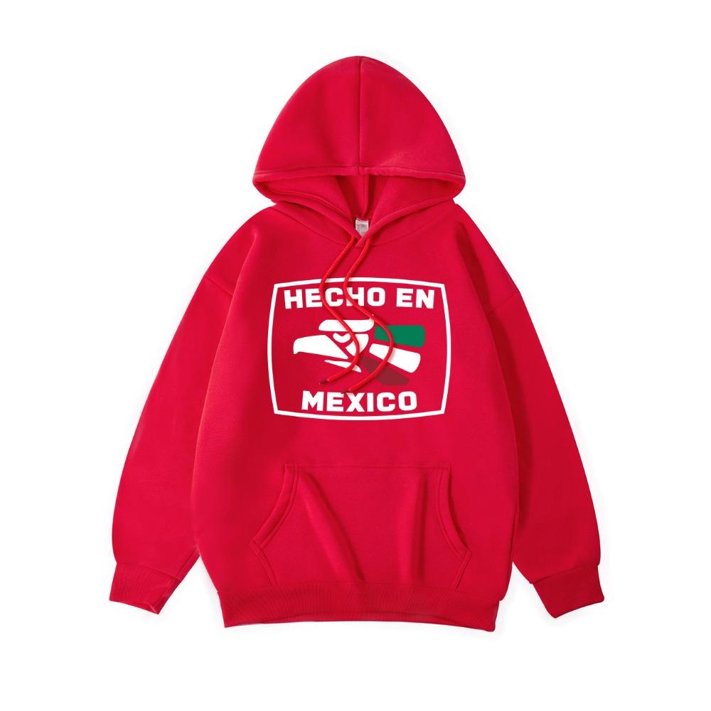 Hecho En Mexico Printing Hoodies Womens Comfortable Soft Hooded Street Loose Sweatshirt Winter Womans Sportswear