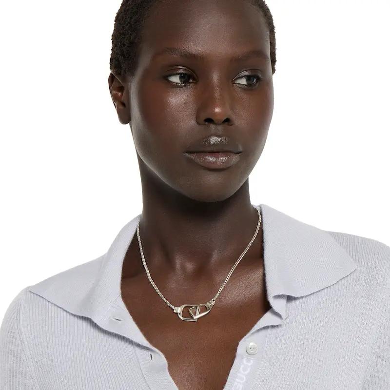 Gucci Staffa Chain Buckle Design 925 Silver Necklace Unisex necklace 840987J84000818