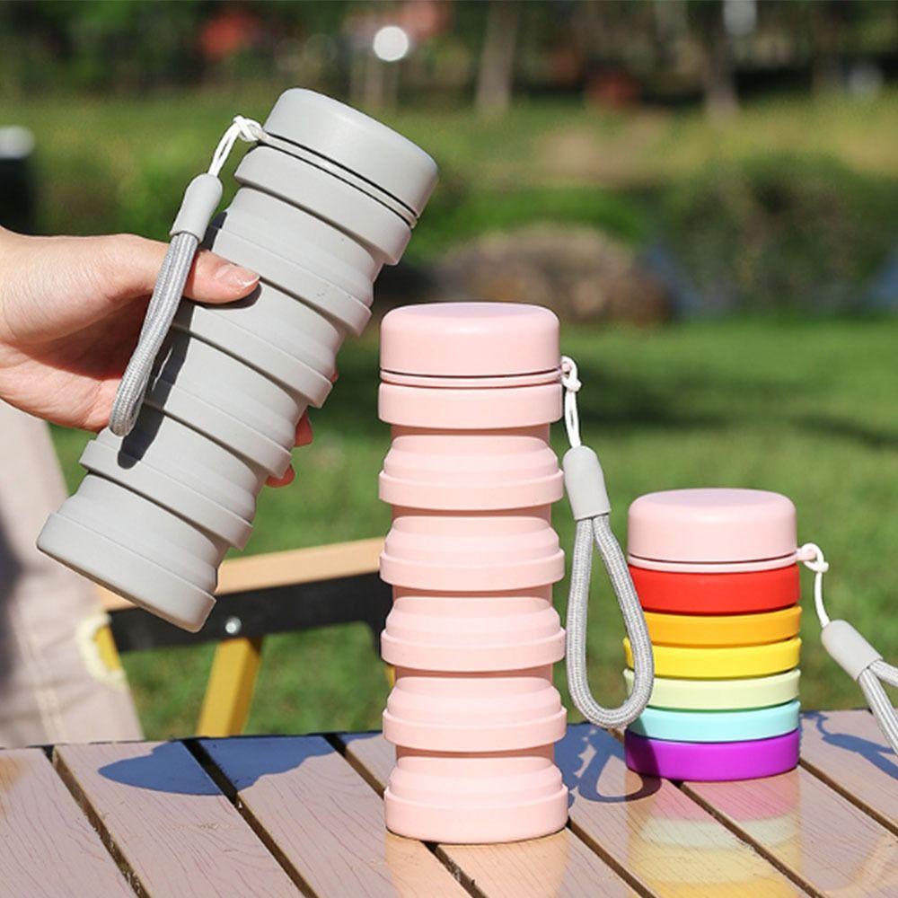 500ML Folding  Silicone Water Bottle Retractable Foldable Drinking Cup  Cycling