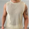 Men S Loose Sleeveless Hollow Knit Vest Summer Casual Top