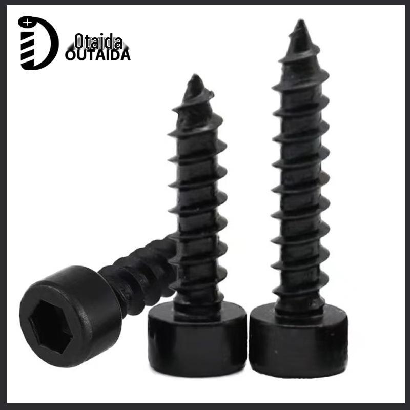 High-Strength 8.8 Grade Black Cylindrical Head Hex Socket Self-Tapping Screws M2-M6