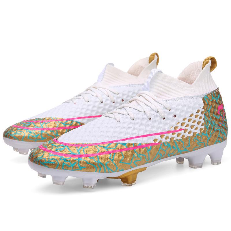 

New Mandarin Duck High Top Football Shoes Male Students AG Spikes Youth Campus Sports Shoes Training Shoes Large Size Shoes 47